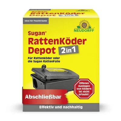 Neudorff Sugan Rattenköder Depot 2-in-1 Gift Köderbox Rattenfalle Mäuse Ratten - Bild 1 von 4