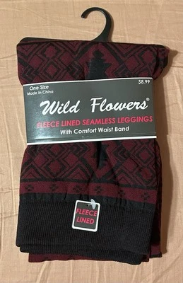 Leggings sin costuras forrados de vellón Wild Flowers - Nuevos - Para mujer - Talla única Foto 1 de 2