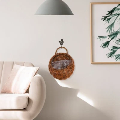  2 Pcs Geflochtener Blumenkorb Übertopf Zum Aufhängen An Der Wand - Bild 1 von 4