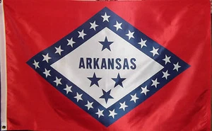 NYLON ARKANSAS STATE FLAG - PRINTED STRIPES & STARS - NEW - Picture 1 of 6