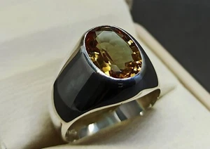 Anello Uomo Alessandrite Pietra Nascita Giugno Cambia Colore Anello Taglio Ov... - Foto 1 di 5