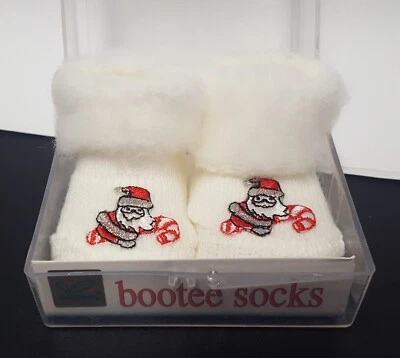 Recién Nacido Bebé Santa Botín Calcetines Tejido Bota Infantil Botín Foto De Colección Insecto Dorado 1990 Foto 1 de 4