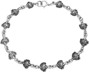 Sterling Silver 925 Goldfish Bracelet, 7.5 Inches