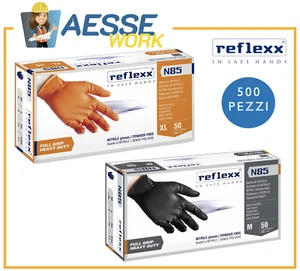 500 GUANTI IN NITRILE REFLEXX N85 ARANCIONI N85B NERI | 10 SCATOLE DA 50 PZ. - Imagen 1 de 8