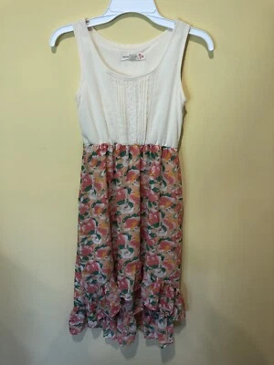 Детское платье для девочки Rachael & Chloe размер 8 с подкладкой высокое-низкое с оборками отличное состояние - Изображение 1 из 4