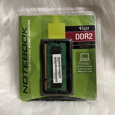 NEW Kingston Value RAM 1GB DDR2 PC2-5300 667Mhz Notebook Memory  KVR667D2SO/1GR - Image 1 of 2