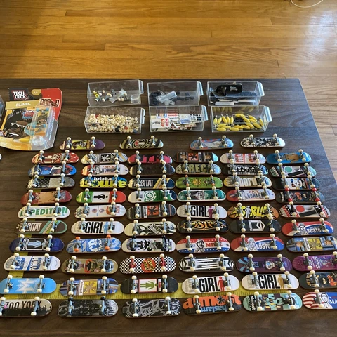 Vintage Tech Deck Fingerboard Lot 65 Collection Skateboard Toy Rare Tools Parts Cover