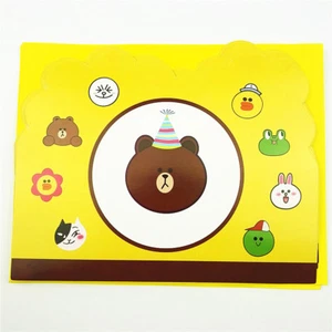 Cute Bear Frog Rabbit Animals Birthday Party Invitations W/ Envelopes 6 pcs Kids - Picture 1 of 3