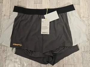Craft Pro Shorts Mens X-LARGE Hypervent Split Gray Active Running NEW - Picture 1 of 8