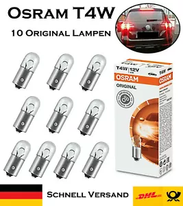 10x Osram T4W 12V BA9s 3893 fanale posteriore luce parcheggio licenza ricambio lampada auto alogena - Foto 1 di 3