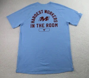 Under Armour Project Rock T Shirt Mens Medium Blue Hardest Worker In The Room UA - Picture 1 of 9