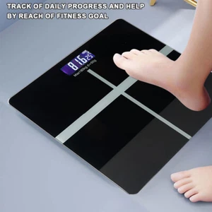 Rechargeable Digital Bathroom Scales Weighing Body Fat Bluetooth LCD Display - Picture 1 of 15