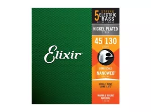 Elixir Nanoweb 5-String Bass Set, Nickel, Light 45-130 - Picture 1 of 1