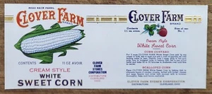 ADVERTISING Label Can Clover Farm Ohio Cleveland White Sweet Corn - Picture 1 of 1