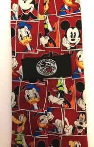 Disney Mickey & and Company 100% Silk Neck Tie Mickey Mouse Donald Goofy Pluto  - Picture 1 of 5