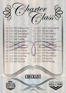 Tarjeta Charter Class NRL 2018 LISTA DE VERIFICACIÓN 2 de 2 Glory Chrome - Imagen 1 de 2