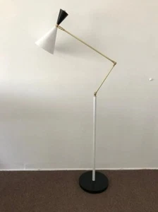 Floor LAMP Adjustable White & Black - Use for Home, Mid Century, Stiln - Picture 1 of 5