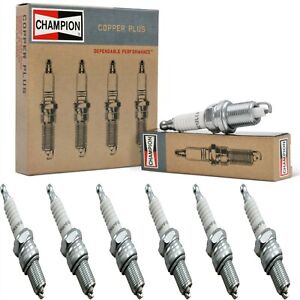6 pcs Champion Copper Spark Plugs Set for 2008-2012 INFINITI EX35 V6-3.5L