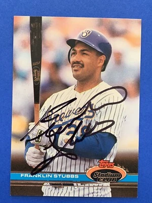 FRANKLIN STUBBS (Virginia Tech HOF) Signed 1991 TSC #461 BREWERS Autograph Auto - Image 1 of 2