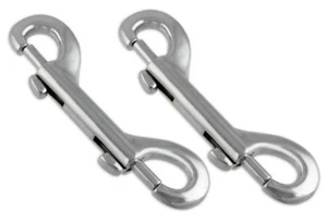 2 Pcs Heavy Duty 316SS Scuba Diving Double Swivel Snap Hook 4 " / 100mm - Picture 1 of 1