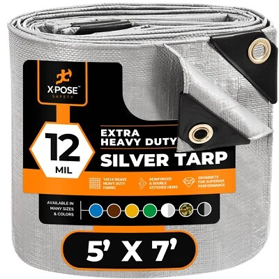XPOSE SAFETY Heavy Duty Poly Tarp Extra Thick 12 Mil Polyethylene