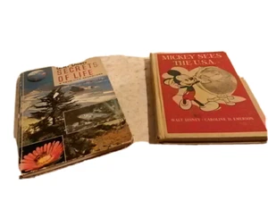 Disney Mickey See the USA 1944 WWII Secrets of Life Nature 1957 lot 2 HB books - Picture 1 of 9