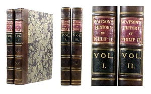 1777 Old Antique 18th Century History Reign Philip 2nd Spain Watson First Edn 2v - Picture 1 of 3