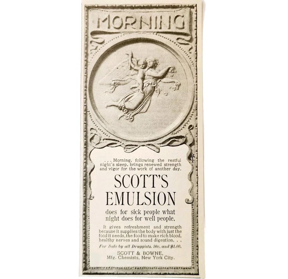 Scott's Emulsion Cherub Angel 1897 Advertisement Victorian Medical ADBN1A10 - Image 1 of 1