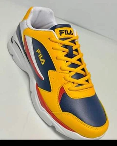 Men’s Fila Stirr Yellow Mustard | Navy | Red Sneakers NWT - Picture 1 of 6