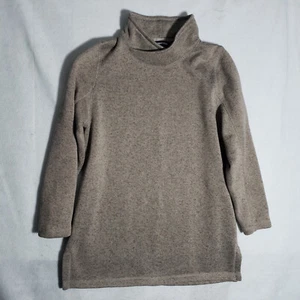 Suéter túnica polar Lands End para mujer grande 14-16 beige cuello falso L - Imagen 1 de 12