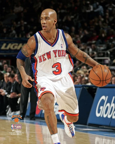 Stephon Marbury New York Knicks UnsignedJersey Dribbling Photo Cover