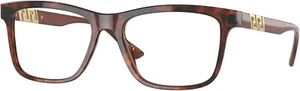 Versace VE 3319 5354 Havana Plastic Square Eyeglasses 55mm - Picture 1 of 3