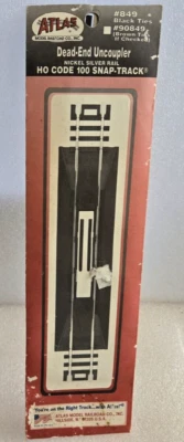 ATLAS DEAD-END UNCOUPLER, NICKEL SILVER Code 100 Ho Scale  Snap Track  849 - Image 1 of 4