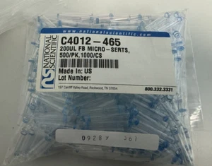 (500) NATIONAL SCIENTIFIC FB Micro-Serts Vial Insert C4012-465 - Picture 1 of 2