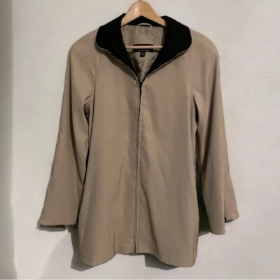 Gabardina Jones New York para mujer color topo cierre de cremallera chaqueta talla pequeña Foto 1 de 4