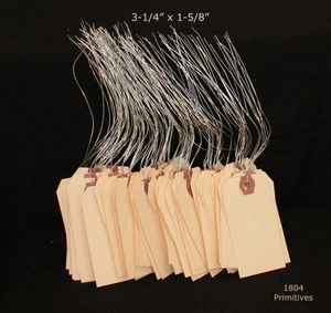 50 etiquetas colgantes Manila en blanco precableadas 3-1/4" x 1-5/8" ideales para manualidades - Imagen 1 de 4