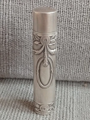 Ancien Etui à Rouge à Lèvres de Chatelaine Napoléon III Argent Massif Poinçons - Photo 1/4