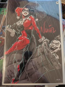 Shadow Rain Art Book Harley Quinn B&W 24/25 Signed By Eddie Nunez W/COA - Picture 1 of 2
