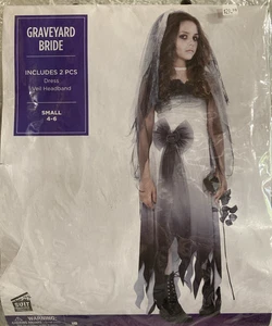 Graveyard Bride Zombie Halloween Costume Cosplay Girls Small 4-6 Scary Ghost - Picture 1 of 6