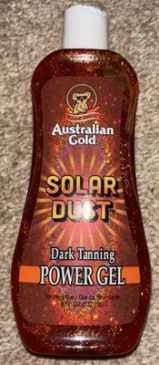 Australian Gold Solar Dust Dark Tanning Power Gel 8 oz Golden Shimmer Non-Greasy - Image 1 of 2
