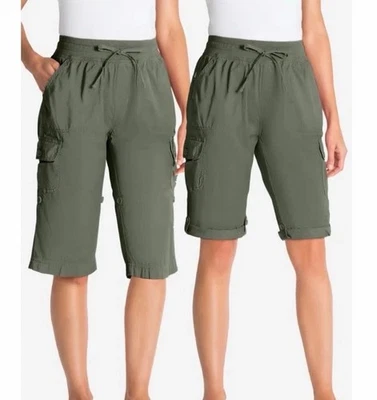 Bermudas/cortas de carga Woman Within talla grande 16 W convertibles de longitud Foto 1 de 4