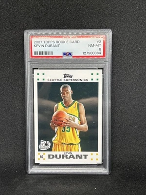 2007-08 Topps - Juego de fábrica al por menor conjunto de novato Kevin Durant #2 blanco (RC) Foto 1 de 2
