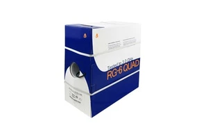 1000Ft RG6 CMR CCS Quad Shield Coax Cable Black - Picture 1 of 1