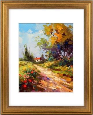 Marco de fotos colgante de pared, oro oscuro 11X14. Incluye tapete blanco para foto 8X10 y Foto 1 de 4