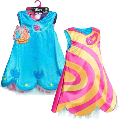 Vestido Reversible Dreamworks Trolls World Tour Amapola 2 en 1 Talla 4 - 6X Edades 3+ Foto 1 de 4