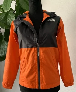 The North Face Jacket Girls Medium 10/12 Windbreaker Rain Coat Orange - Picture 1 of 24