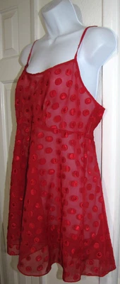 Gilligan & Omalley Camisón Correas Babydoll Lencería Rojo-so-Rojo-Lunares Wm. M Foto 1 de 4
