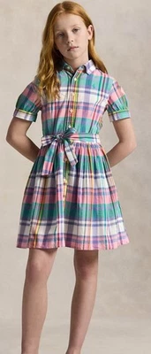 Polo Ralph Lauren Girl's Plaid Cotton Madras Shirtdress NWT  - Image 1 of 4
