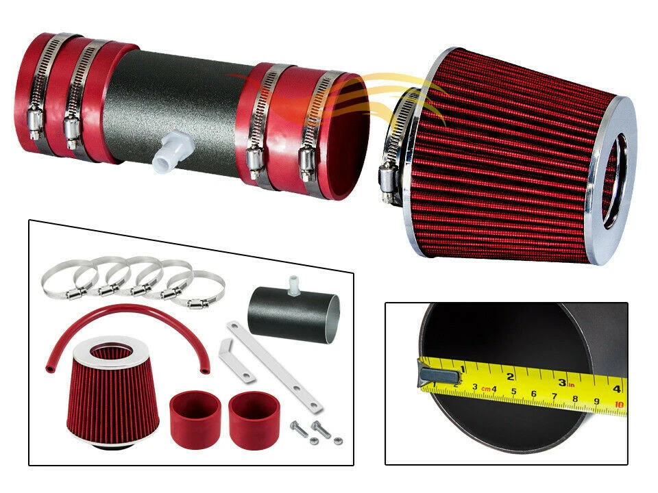 Kit de admisión de aire BCP RW ROJO para 07-11 Acadia/Enclave/Traverse/Outlook 3,6 L + Filtro Foto 1 de 4