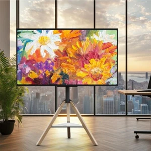 Universal 40" to 75" Screen Home Studio TV Tripod Adjustable Floor Stand Swivel - Picture 1 of 15